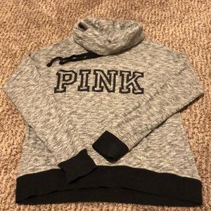 VS PINK Grey Cowl Neck Pullover Size Medium